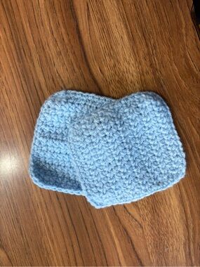 Handmade Light Blue Crochet Coaster - Soft Cotton Set